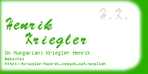 henrik kriegler business card